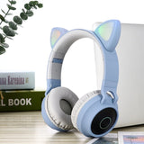 New Arrival LED Cat Ear Noise Cancelling Headphones Bluetooth 5.0 Young People Kids Headset Support TF Card 3.5mm Plug With Mic