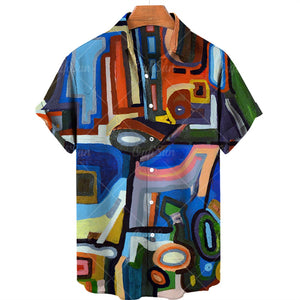 Oversized Graffiti Hawaiian Shirts