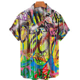 Oversized Graffiti Hawaiian Shirts