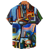 Oversized Graffiti Hawaiian Shirts