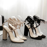 Cross strap high heel sandals