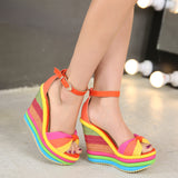 Rainbow thick fish mouth sandals