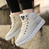 Linen High-Top Sneakers