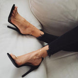 Peep toe high-heel sandals