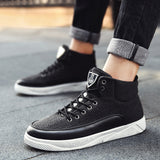 Linen High-Top Sneakers