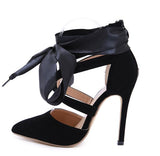 Pointed Ribbon Strap Women Stiletto