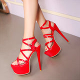 Cross straps high platform sandals