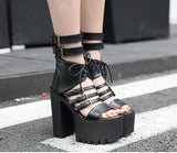 Open toe high platforms sandals