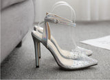 Pointed diamond female sandals