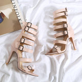 Belt buckle high-heeled sandals