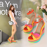 Rainbow thick fish mouth sandals