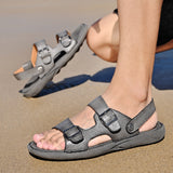 Double Breasted Leather Sandals