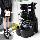 Open toe high platforms sandals