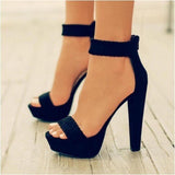 Stiletto high heel braided sandals