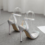 Pointed diamond female sandals